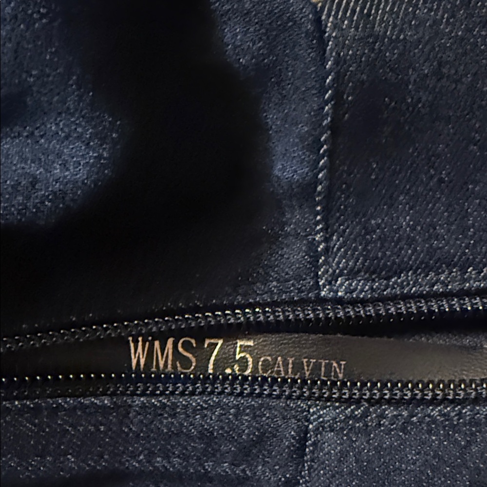 Blue Denim Knee-High Boots - Picture 2 of 5